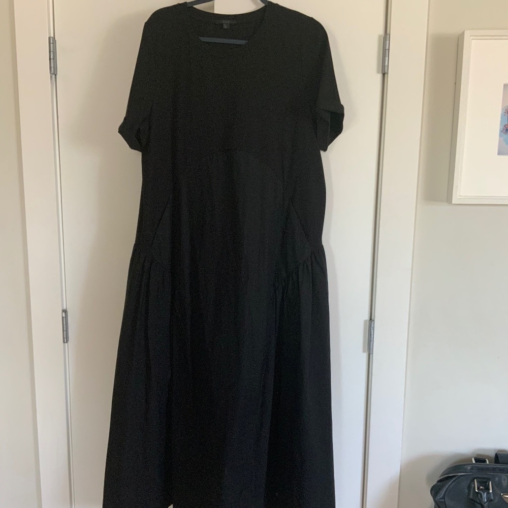 Like New COS Black Shirt Dress,; Pockets / Mixed Material; Size Large